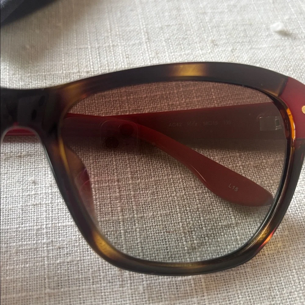 Tortoise Shell Sunglasses with Red Accents